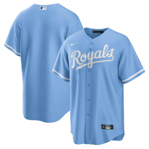 Men's Kansas City Royals Nike Light Blue Alternate Replica Team Logo Jersey