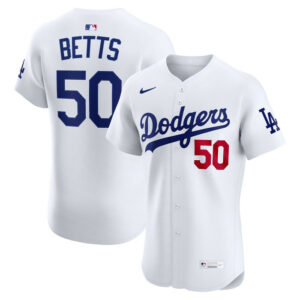 Men's Los Angeles Dodgers Mookie Betts Nike White Home Elite Player Jersey