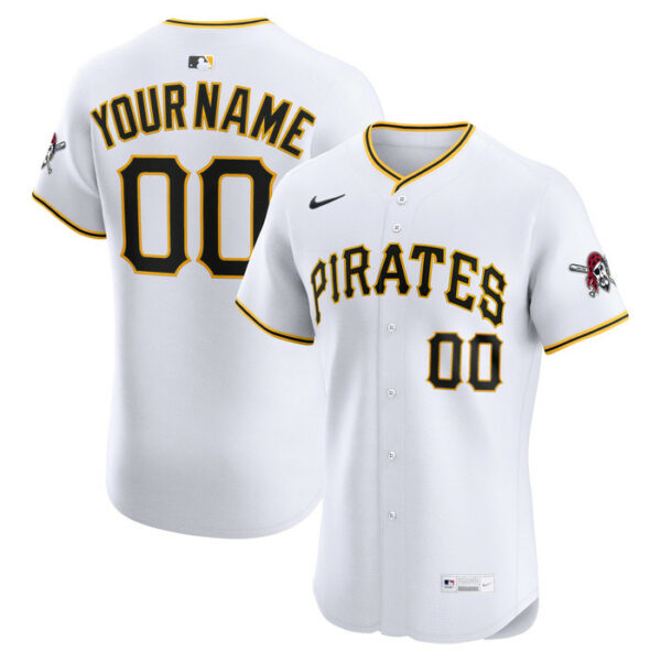 Men's Pittsburgh Pirates Nike White Home Elite Custom Jersey