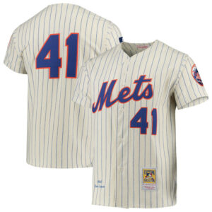 Men's New York Mets Tom Seaver Mitchell & Ness Cream 1969 Cooperstown Collection Jersey
