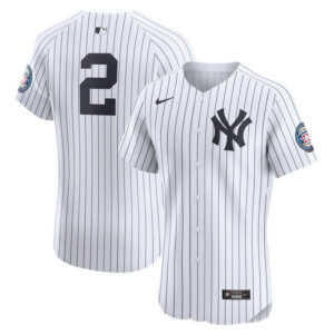 Men's New York Yankees Derek Jeter Nike White Home 2020 Hall of Fame Induction Patch Elite Player Jersey