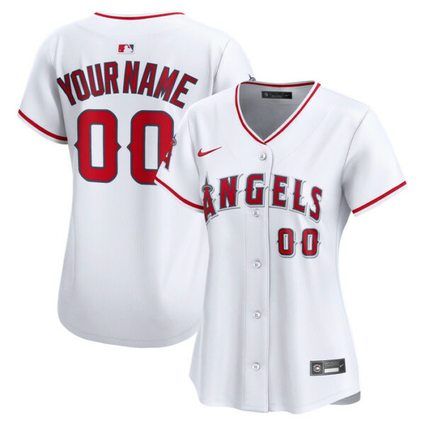 Women's Los Angeles Angels Nike White Home Limited Custom Jersey