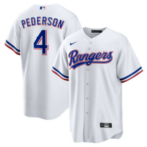Men's Texas Rangers Joc Pederson Nike White Home Replica Jersey
