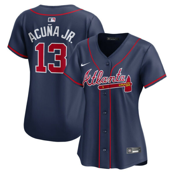 Women's Atlanta Braves Ronald Acuna Jr. Nike Navy Alternate Limited Player Jersey