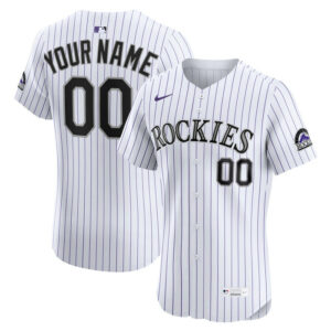 Men's Colorado Rockies Nike White Home Elite Custom Jersey