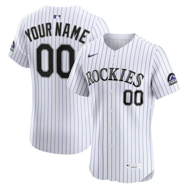 Men's Colorado Rockies Nike White Home Elite Custom Jersey