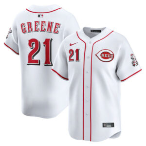 Men's Cincinnati Reds Hunter Greene Nike White Home Limited Player Jersey