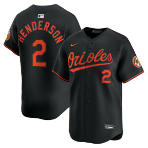Men's Baltimore Orioles Gunnar Henderson Nike Black Alternate Limited Player Jersey