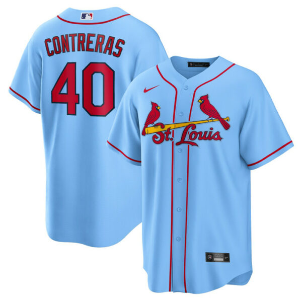 Men's St. Louis Cardinals Willson Contreras Nike Light Blue Alternate Replica Jersey