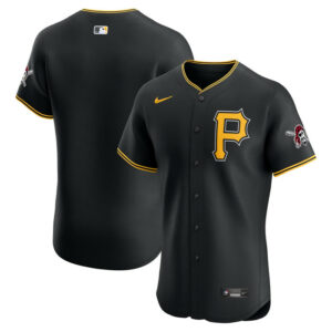 Men's Pittsburgh Pirates Nike Black Alternate Vapor Premier Elite Patch Jersey