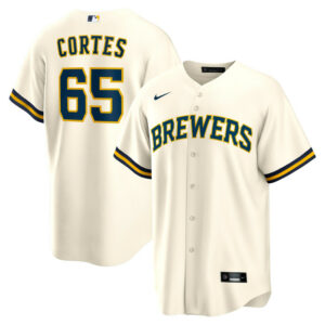 Men's Milwaukee Brewers Nestor Cortes Nike Cream Home Replica Jersey