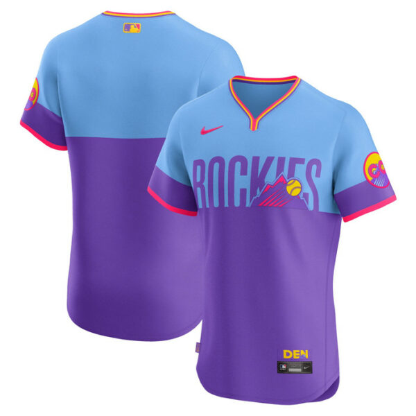 Men's Colorado Rockies Nike Purple 2025 City Connect Elite Jersey