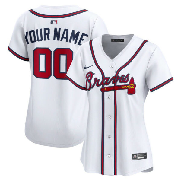 Women's Atlanta Braves Nike White Home Limited Custom Jersey
