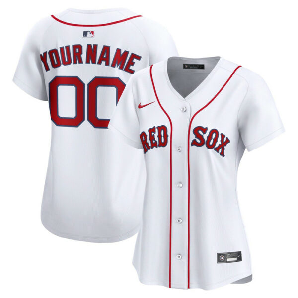 Women's Boston Red Sox Nike White Home Limited Custom Jersey