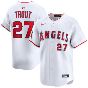 Men's Los Angeles Angels Mike Trout Nike White Home Limited Player Jersey