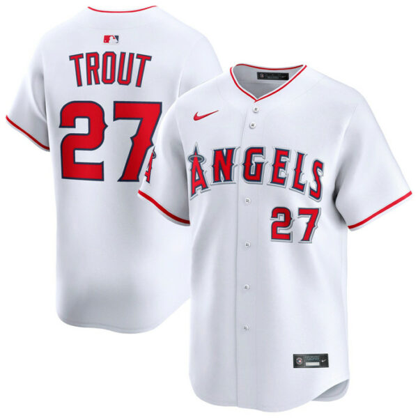 Men's Los Angeles Angels Mike Trout Nike White Home Limited Player Jersey