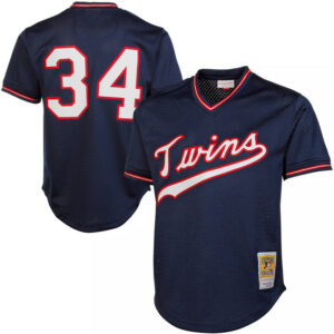 Men's Minnesota Twins Kirby Puckett Mitchell & Ness Navy 1985 Cooperstown Collection Mesh Batting Practice Jersey