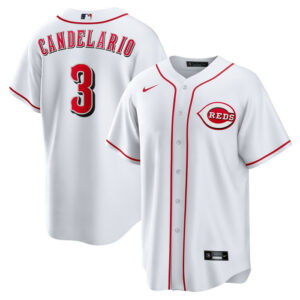 Men's Cincinnati Reds Jeimer Candelario Nike White Home Replica Jersey
