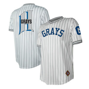 Men's Homestead Grays Stitches White V-Neck Jersey