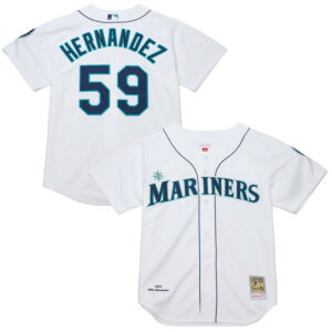 Men's Seattle Mariners Felix Hernandez Mitchell & Ness White Cooperstown Collection Jersey