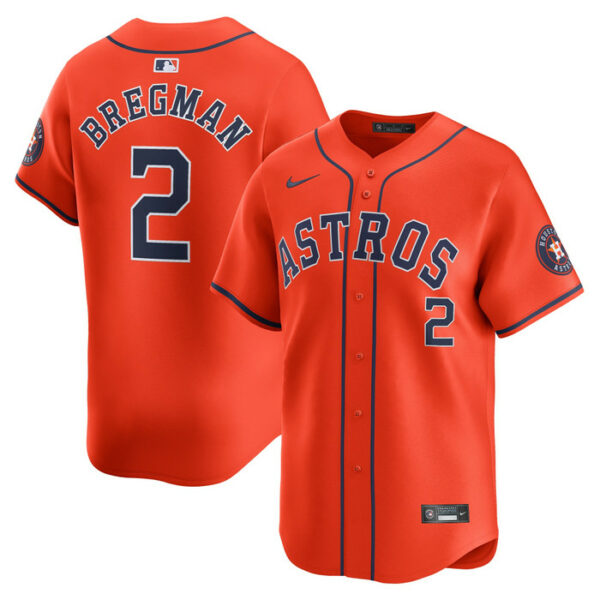 Men's Houston Astros Alex Bregman Nike Orange Alternate Limited Player Jersey