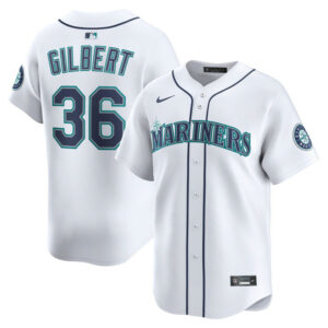 Men's Seattle Mariners Logan Gilbert Nike White Home Limited Player Jersey