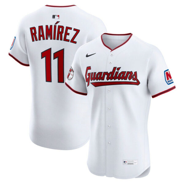 Men's Cleveland Guardians Jose Ramirez Nike White Home Elite Jersey