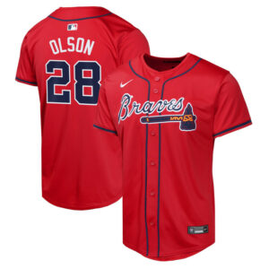 Youth Atlanta Braves Matt Olson Nike Red Alternate Limited Player Jersey