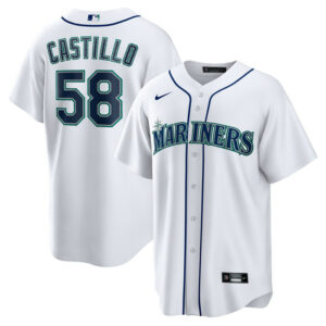 Men's Seattle Mariners Luis Castillo Nike White Home Replica Jersey