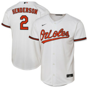 Youth Baltimore Orioles Gunnar Henderson Nike White Home Replica Player Jersey