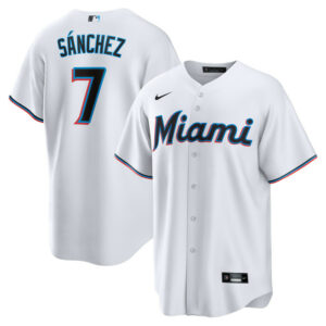 Men's Miami Marlins Jesï¿½s Sanchez Nike White Home Replica Player Jersey
