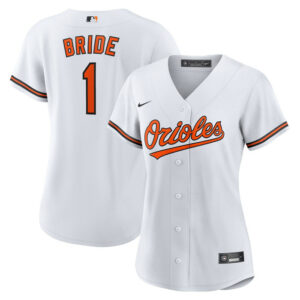 Women's Baltimore Orioles Nike White #1 Bride Home Replica Jersey