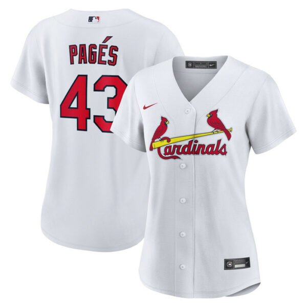 Women's St. Louis Cardinals Pedro Pages Nike White Home Replica Jersey