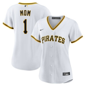 Women's Pittsburgh Pirates Nike White #1 Mom Home Replica Jersey
