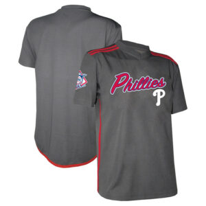 Men's Philadelphia Phillies Stitches Charcoal Team V-Neck Jersey