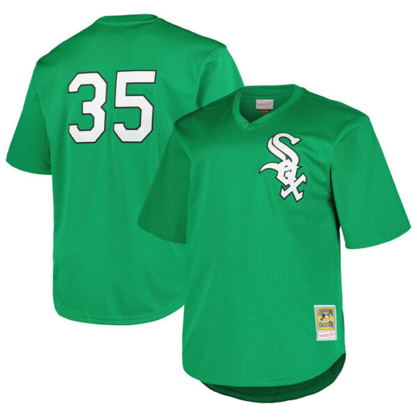 Men's Chicago White Sox Frank Thomas Profile Kelly Green Big & Tall Cooperstown Collection Mesh Batting Practice Jersey