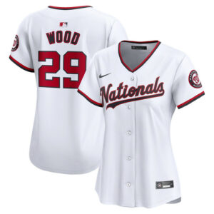 Women's Washington Nationals James Wood Nike White Home Limited Player Jersey