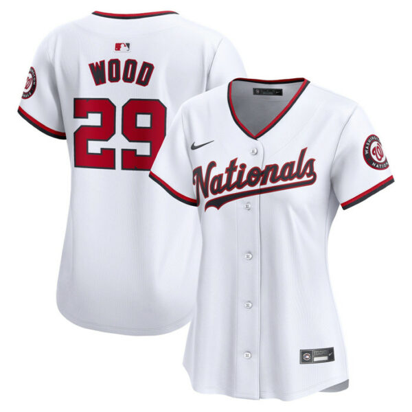 Women's Washington Nationals James Wood Nike White Home Limited Player Jersey