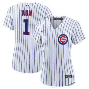 Women's Chicago Cubs Nike White #1 Mom Home Replica Jersey