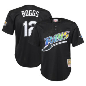 Youth Tampa Bay Rays Wade Boggs Mitchell & Ness Black Cooperstown Collectionï¿½Mesh Batting Practice Jersey
