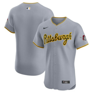 Men's Pittsburgh Pirates Nike Gray Road Vapor Premier Elite Patch Jersey