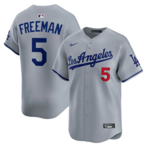 Men's Los Angeles Dodgers Freddie Freeman Nike Gray Road Limited Player Jersey