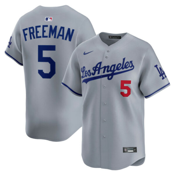 Men's Los Angeles Dodgers Freddie Freeman Nike Gray Road Limited Player Jersey