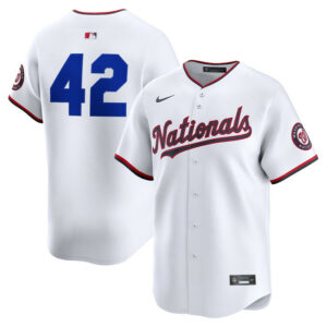 Men's Washington Nationals Nike White Home 2025 Jackie Robinson Day Limited Jersey