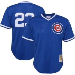 Youth Chicago Cubs Ryne Sandberg Mitchell & Ness Royal Cooperstown Collectionï¿½Mesh Batting Practice Jersey