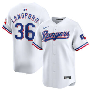 Men's Texas Rangers Wyatt Langford Nike White Home Limited Player Jersey