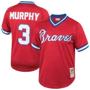 Men's Atlanta Braves Dale Murphy Mitchell & Ness Red Cooperstown Collection Mesh Batting Practice Jersey