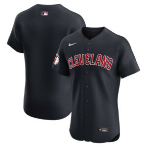 Men's Cleveland Guardians Nike Navy Alternate Vapor Premier Elite Patch Jersey