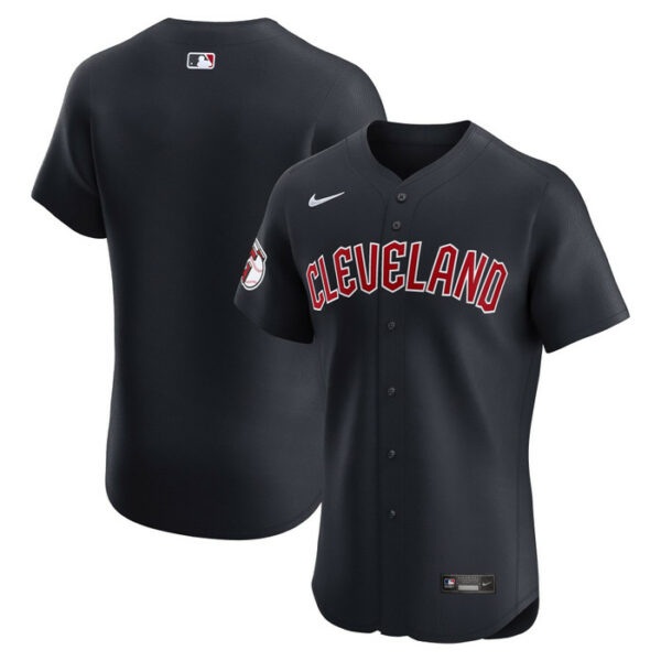 Men's Cleveland Guardians Nike Navy Alternate Vapor Premier Elite Patch Jersey
