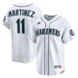 Men's Seattle Mariners Edgar Martinez Nike White Throwback Cooperstown Collection Limited Jersey